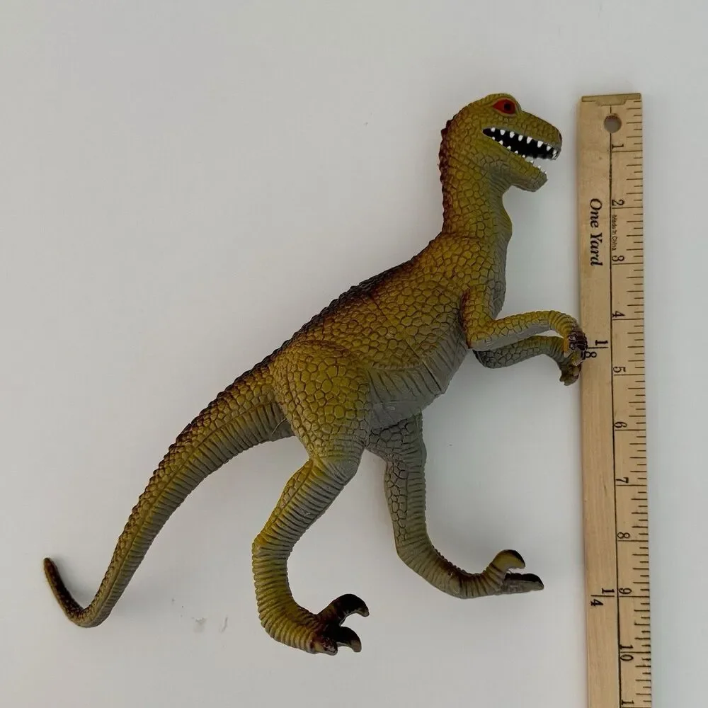 Lot of 4 Vintage Assorted Dinosaurs Plastic/Rubber Embossed - Up to 8.5